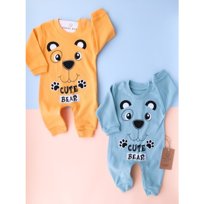 2 Piece Wick Cute Bear Jumpsuit Colorful