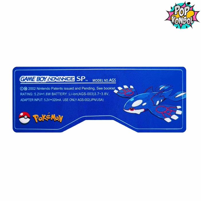 Gameboy Advance SP Arka Etiket Pokemon GBA SP Sticker MODEL 03