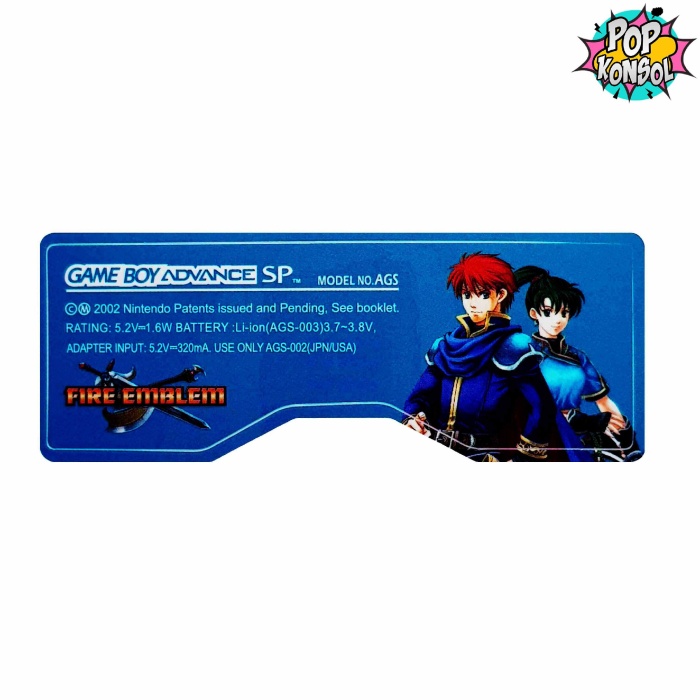 Gameboy Advance SP Arka Etiket Back Label GBA SP Sticker Fire Emblem MODEL 04