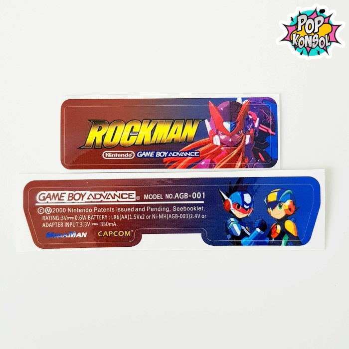 Nintendo GameBoy Advance Arka Yapıştırma Rockman GBA Back Tag Sticker MODEL 04