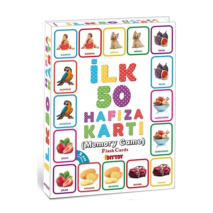 Diytoy İlk 50 Hafıza Kartı Flash Cards Bebek Zeka Oyunları Eğitici Oyuncak