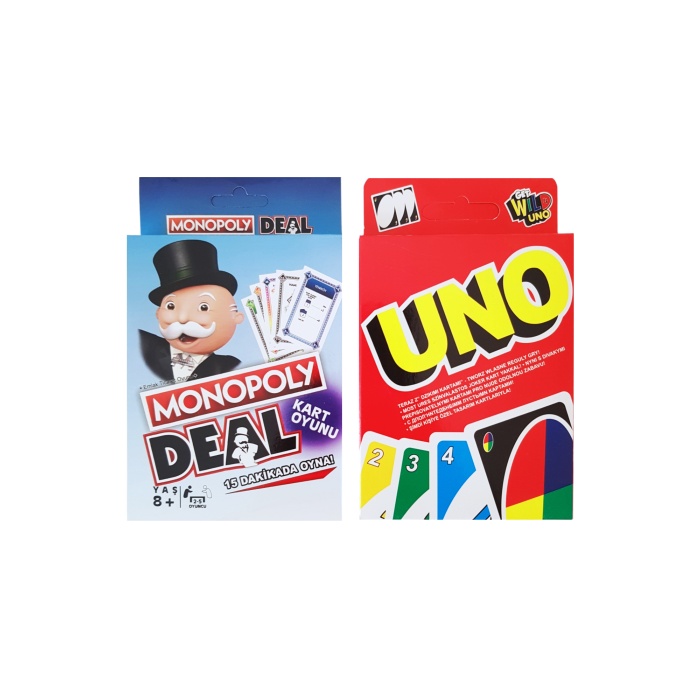 Uno Klasik ve Monopoly Deal Kart Oyun Seti