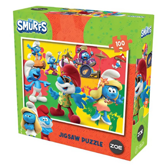 Şirinler Lisanslı Puzzle Kırmızı 100 Parça Smurfs Yapboz