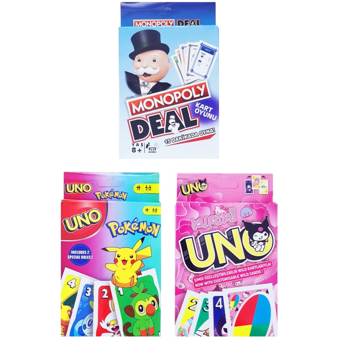 Uno Pokemon Kuromi Deal Emlak Oyun Kartları Seti