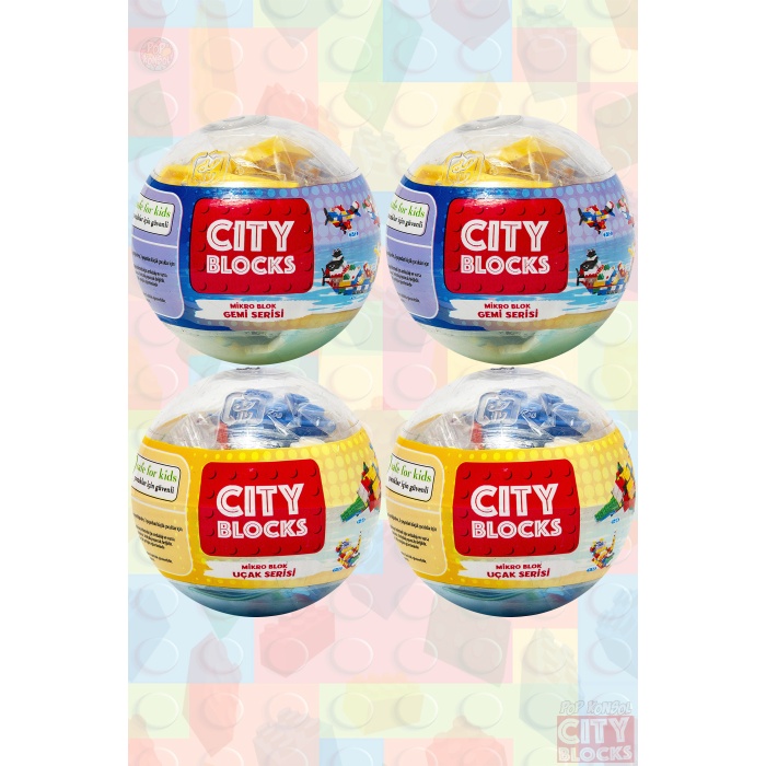 Mikro Blok Oyuncak 2+2 City Blocks Seti