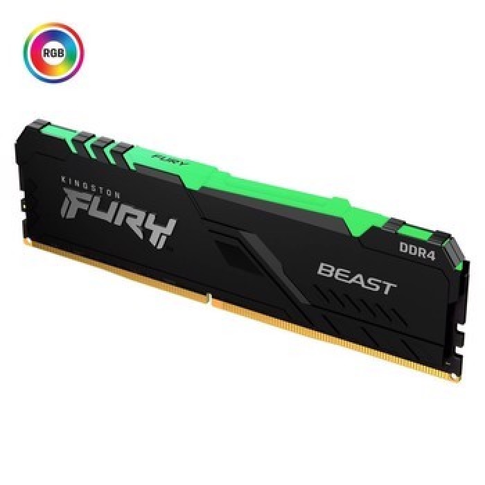 Kingston 8GB FURY Beast RGB 3200 MHz CL16 DDR4 Single Kit Ram