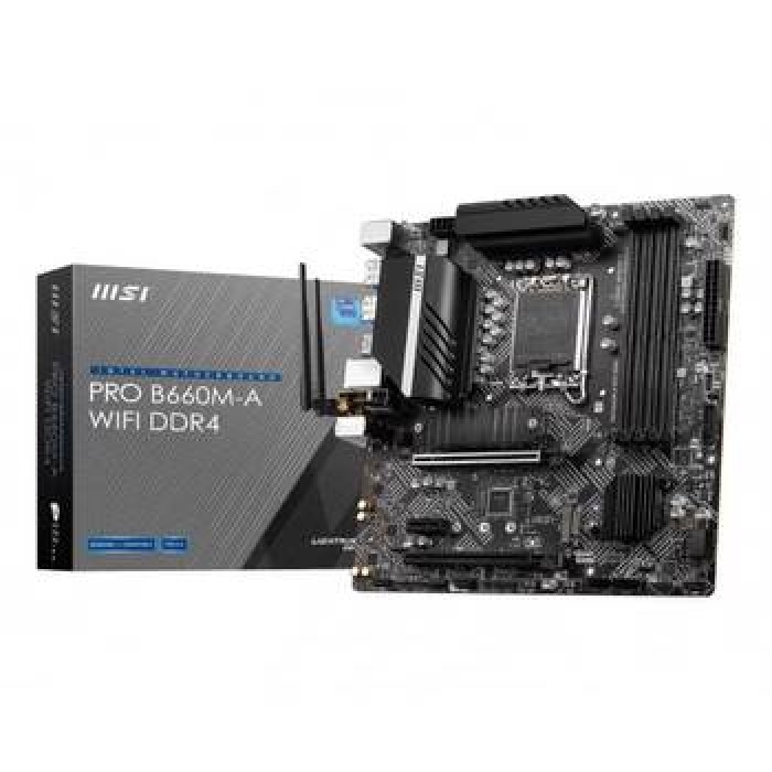 MSI PRO B660M-A WIFI 4800MHz(OC) DDR4 Soket 1700 M.2 HDMI DP mATX Anakart