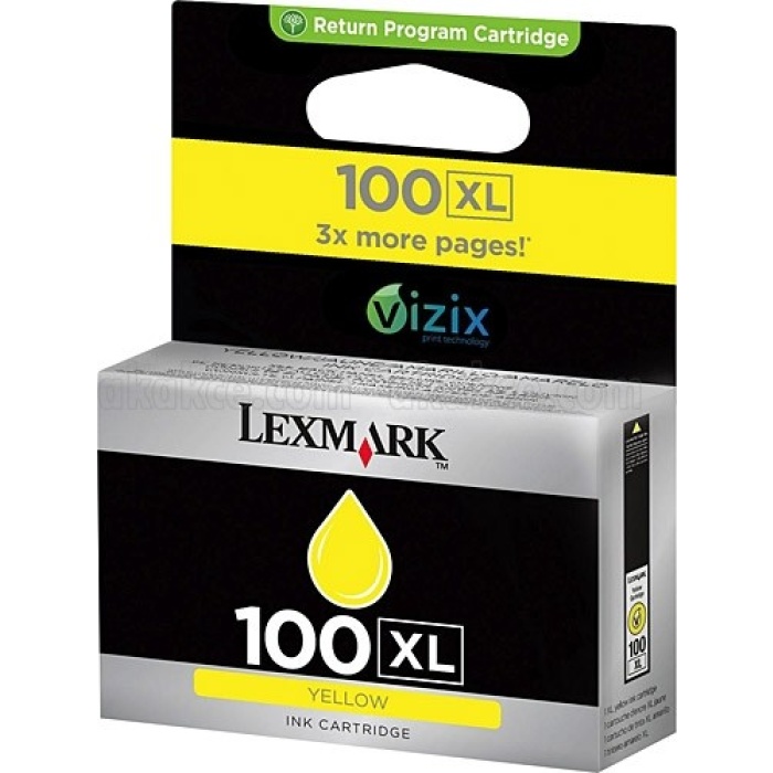 Lexmark 100XL-14N1071E Sarı Muadil Kartuş