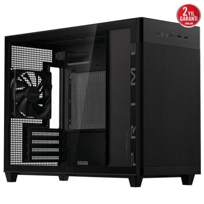 ASUS Prime AP201 Temperli Cam USB 3.2 Type-C Siyah MicroATX Small Tower Kasa