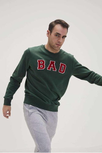 Bad Bear Erkek Bad Convex Crewneck Sweatshırt  - Koyu Yeşil