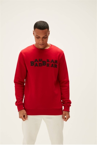 Bad Bear Counter Erkek  Sweatshirt - Kırmızı