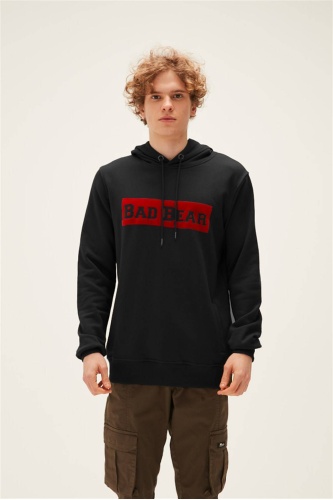 Bad Bear Erkek Kapişonlu  Flog Hoodie Sweatshirt - Siyah