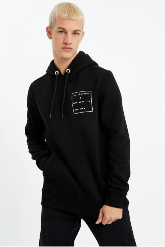 The Crow Erkek Motto Sweatshirt - Siyah