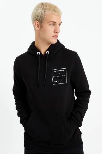 The Crow Erkek Motto Sweatshirt - Siyah