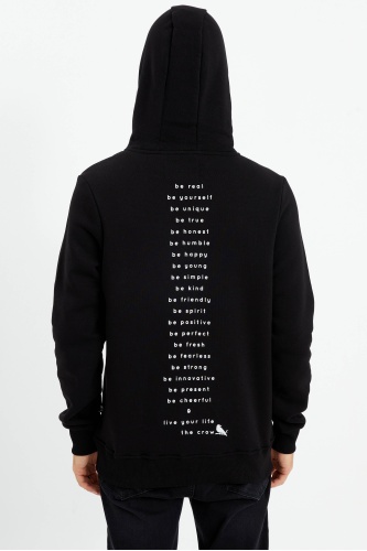 The Crow Erkek Motto Sweatshirt - Siyah