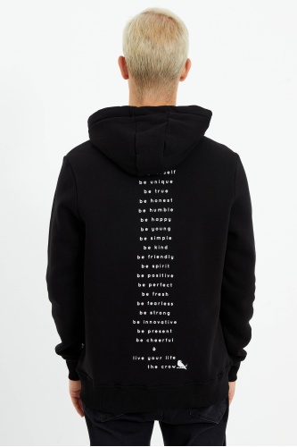 The Crow Erkek Motto Sweatshirt - Siyah