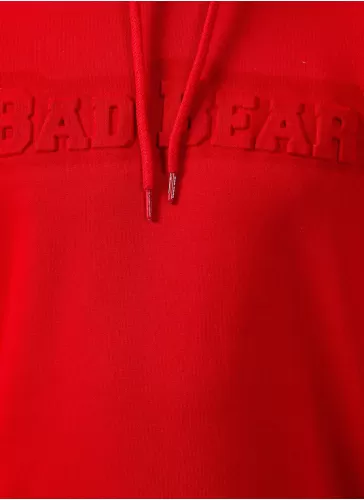 Bad Bear Pucker Kapüşonlu Erkek Sweatshirt - Kırmızı