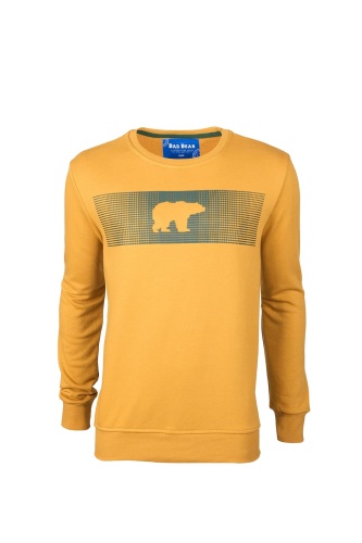 Bad Bear Ayı Baskılı Fancy Crewneck Sweatshirt - Sarı