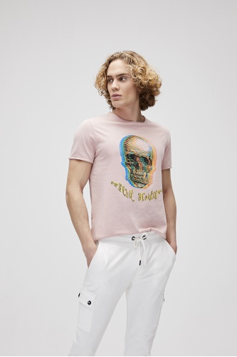 Bad Bear Erkek Skull Blow Tee T-shirt - Pembe