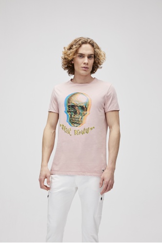 Bad Bear Erkek Skull Blow Tee T-shirt - Pembe