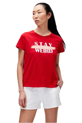 Bad Bear Kadın Stay Weırd Tee T-shirt - Kırmızı