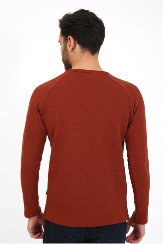 Fıve Pocket Erkek Bisiklet yaka Sweat - Bordo