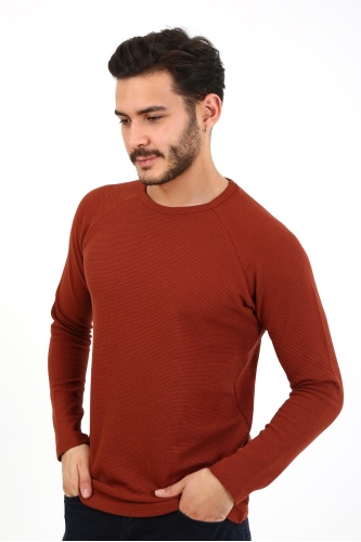 Fıve Pocket Erkek Bisiklet yaka Sweat - Bordo