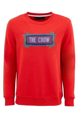 The Crow Erkek Felling Sweatshirt - Kırmızı