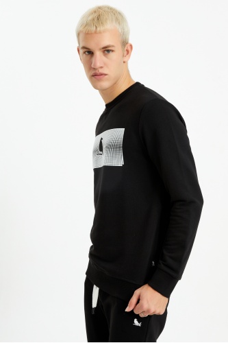 The Crow Erkek Pinn Sweatshirt - Siyah