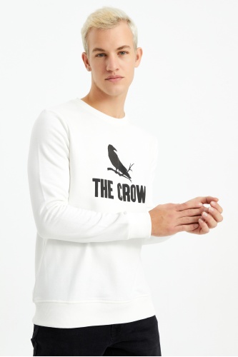 The Crow Erkek Sweatshirt - Beyaz