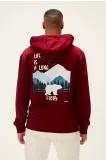 Bad Bear Long Story Kapüşonlu Erkek  Sweatshirt - Bordo