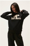 Bad Bear Frost Kapüşonlu Kadın Sweatshirt - Siyah