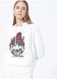 Bad Bear Snowfox Hoodıe Kadın Sweat - Beyaz