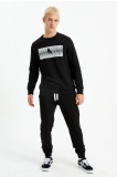 The Crow Erkek Pinn Sweatshirt - Siyah