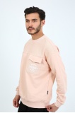 Fıve Pocket Erkek Bisiklet Yaka Sweatshırt - Pembe