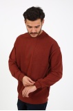 Fıve Pocket Erkek Bisiklet Yaka Sweatshırt - Bordo