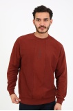 Fıve Pocket Erkek Bisiklet Yaka Sweatshırt - Bordo