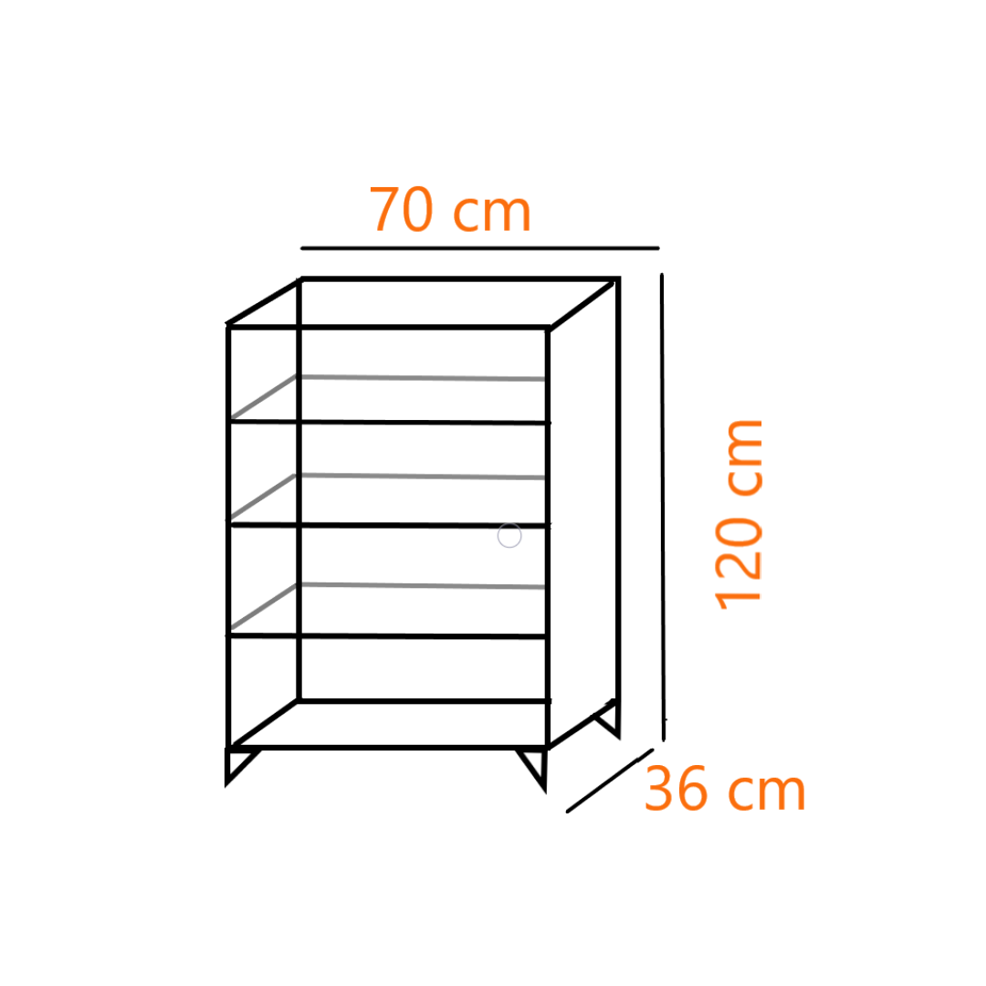 Baskılı Ceviz Beyaz Ayakkabılık - 70 cm