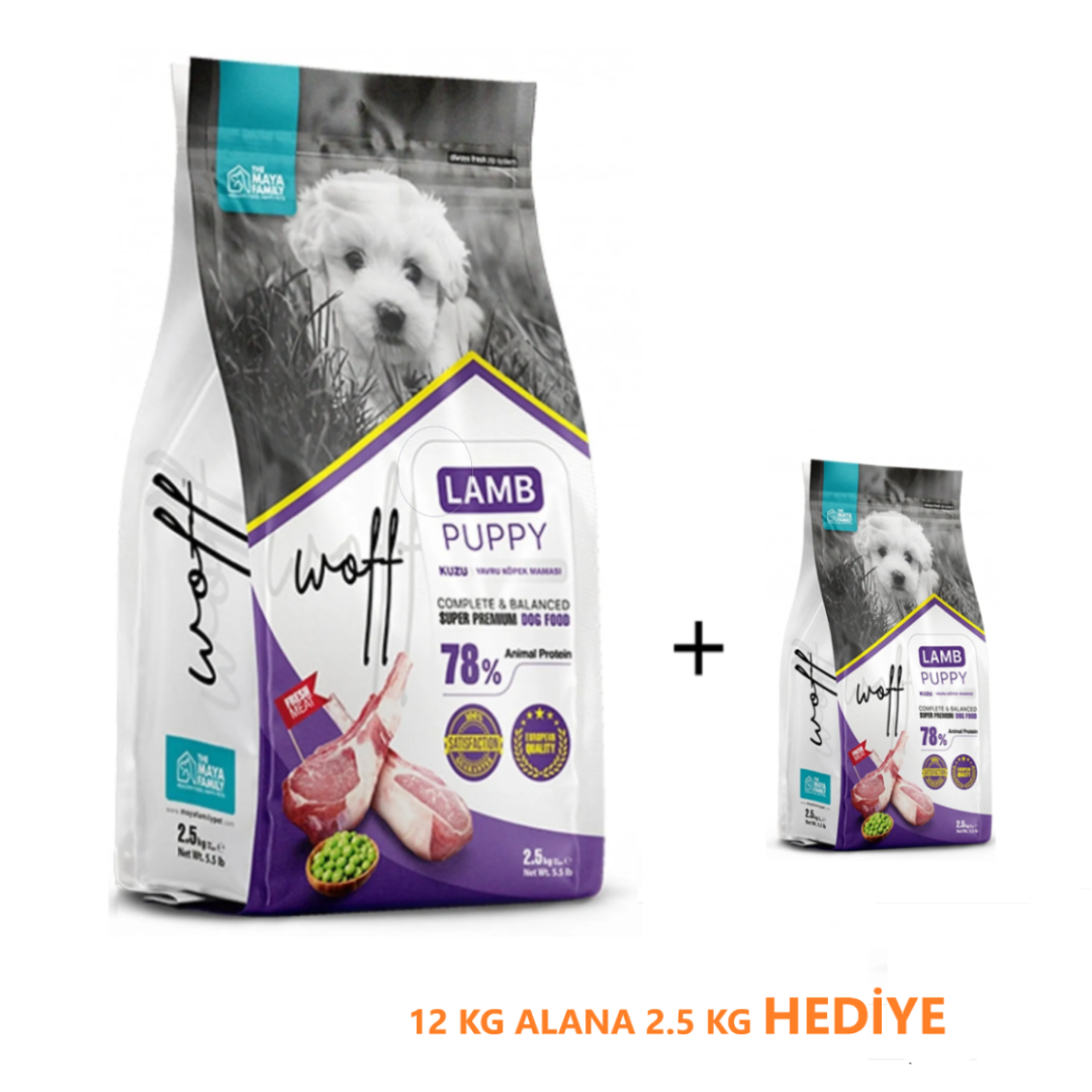 Woff Puppy Kuzu 12kg Alana 2,5kg HEDİYE