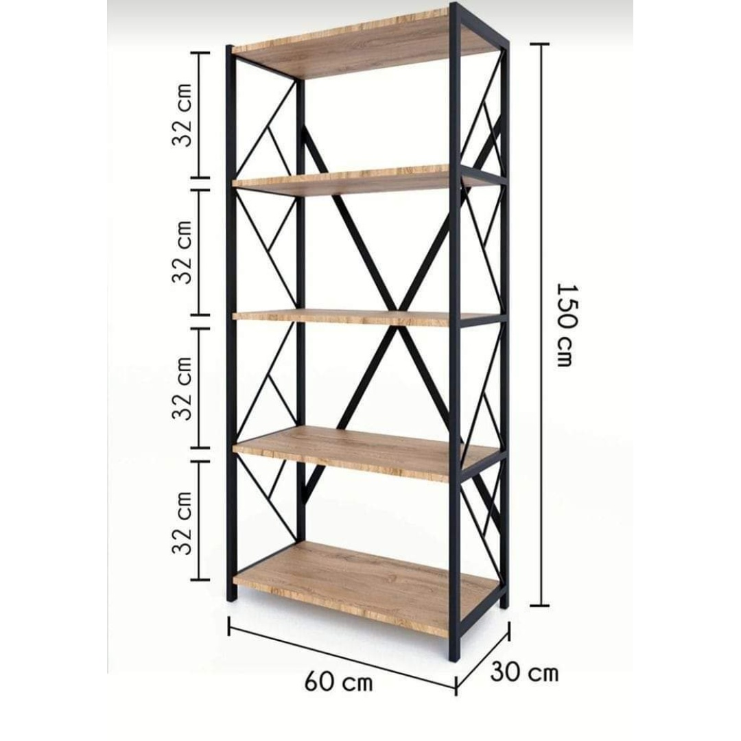 Kitaplık Renk Seçenekli 5 Raflı 150 cm