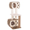 CAT HAUSE S SERİSİ S08L KEDİ TIRMALAMA PLATFORMU LEOPAR DESENLİ 40X55X128