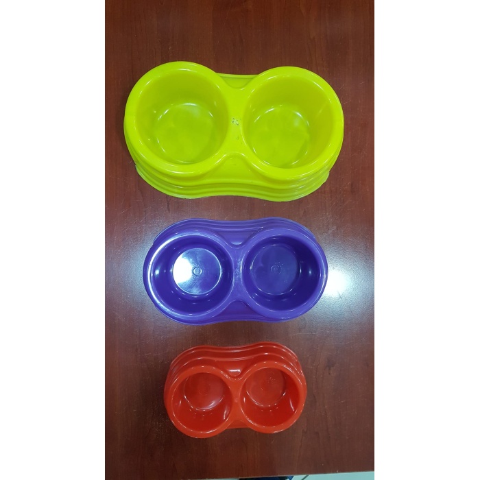 Funny Plastik 2li Oval Kedi,Köpek su ve mama kabı 1-2-3