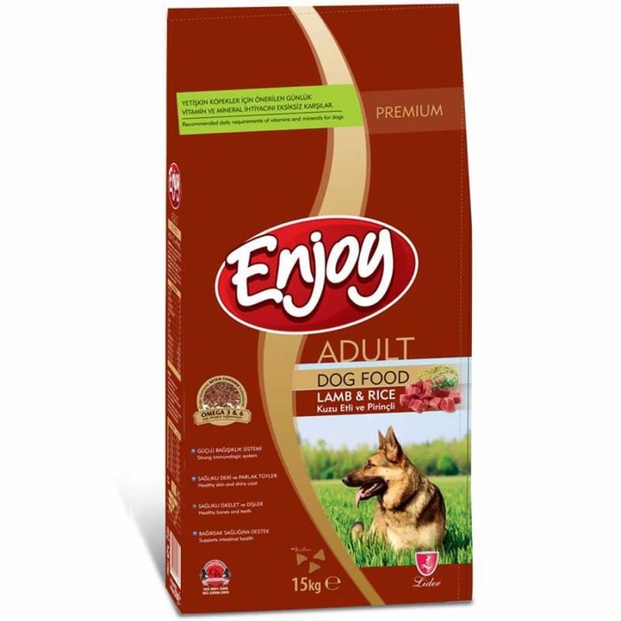 Enjoy Kuzulu ve Pirinçli Yetişkin Köpek Maması 15kg