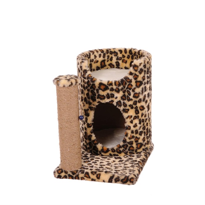 CAT HAUSE S SERİSİ S04L KEDİ TIRMALAMA PLATFORMU LEOPAR DESENLİ 35x45x55