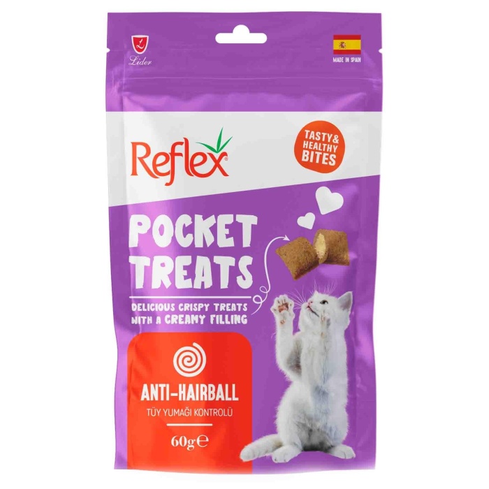 Reflex Pocket Treats Hairball Control 60g X 10 ADET