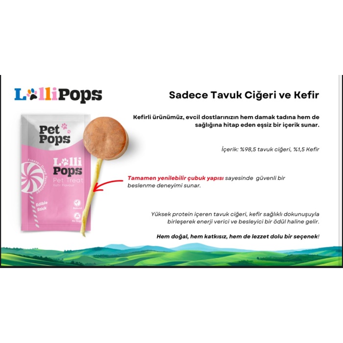 PET POPS Lollipops Dondurularak Kurutulmuş Karışık Mix Lezzet Paketi Kedi Köpek Ödülü Lolipop