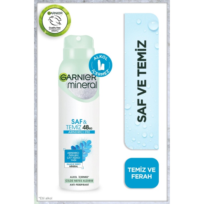 Garnier Mineral Saf&Temiz Antiperspirant Kadın Deodorant 150 ML