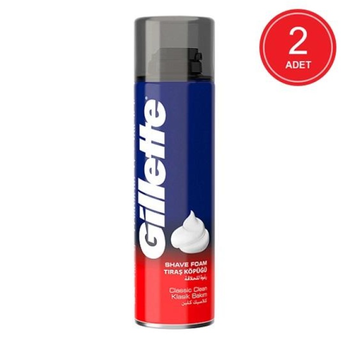 Gillette Classic Clean Sinekkaydı Tıraş Köpüğü 2 x 200 ML