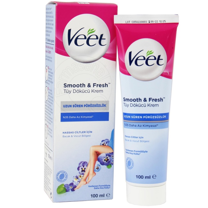 Veet Smooth & Fresh Hassas Ciltler için Tüy Dökücü Krem 100 ML