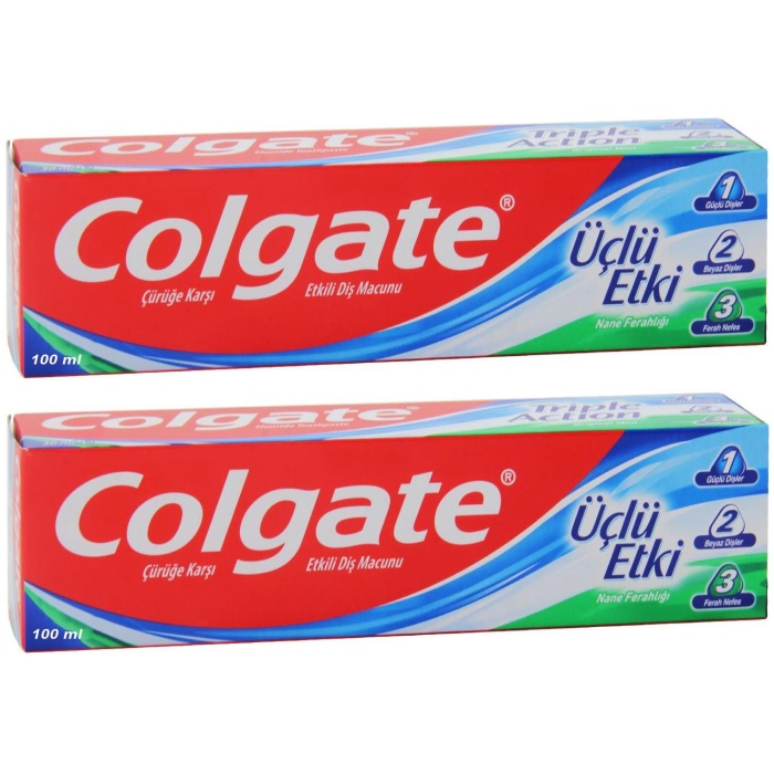 Colgate Üçlü Etki Çürüğe Karşı Etkili Diş Macunu 100 ML x 2